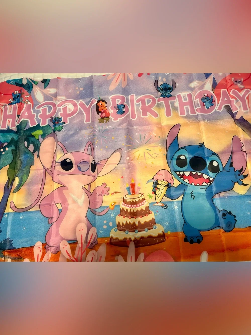Stitch birthday party decorations.